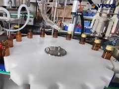 Linha de produção de enchimento de líquidos de pequenas doses com desembaraçador de garrafas, máquina de tampa e máquina de rotulagem